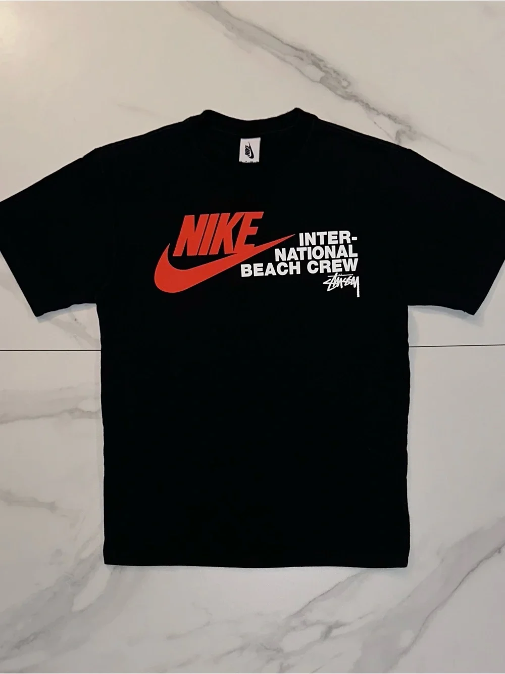 Nike x Stussy International Beach Crew T-Shirt Black Size XS